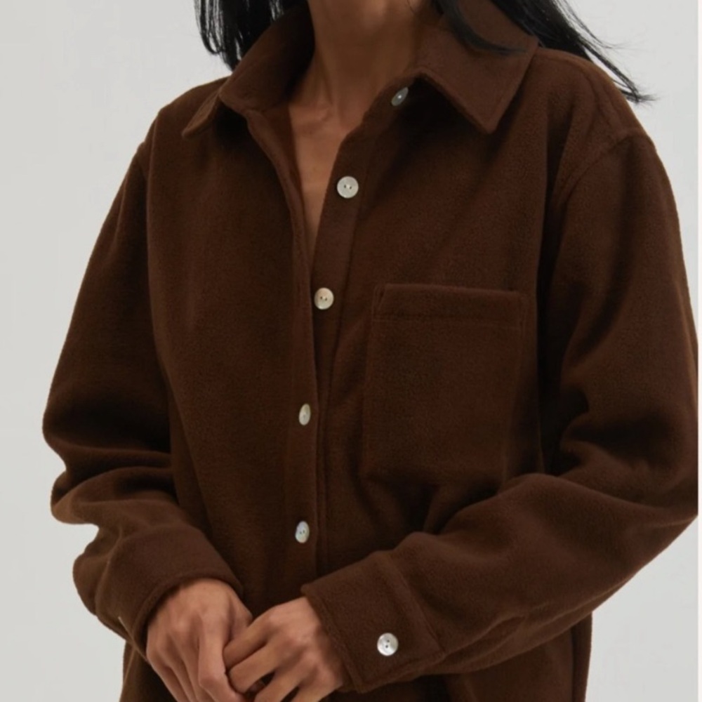 Donni fleece shirt jacket brown